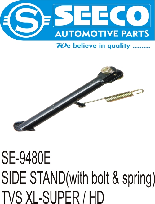 Side Stand (With Bolt & Spring) - Steel, Weight: 50-150 Grams | Polished Finish, Designed for Two-Wheeler Use, Precision Engineered Components