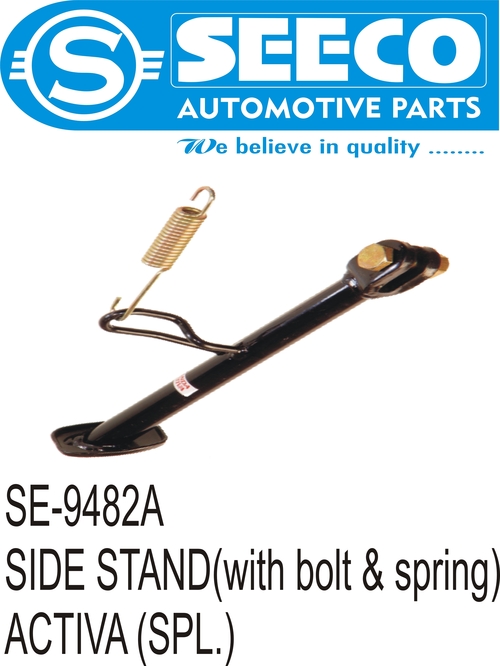 SIDE STAND (With Bolt & Spring) - Steel, Weight: 50-150 Grams | Polished Finish, Designed for Two-Wheeler Use, High-Precision Manufacturing