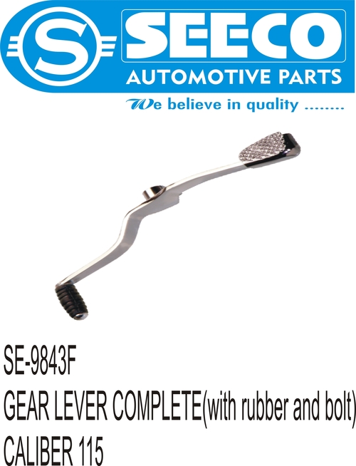 Gear Lever Complete - Polished Metal with Rubber & Bolt | For Automobile and Engineering Industries, High Precision and Durability