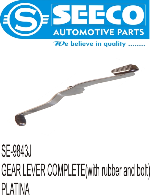 Gear Lever Complete - Metal, Polished Finish | Designed for Automobile and Engineering Industries, Includes Rubber & Bolt