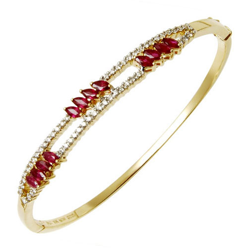 Sleek Ruby Half Bangle Manufacturer From India Gender: Women