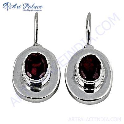 गर्म !! गार्नेट रत्न स्टर्लिंग चांदी की बालियां