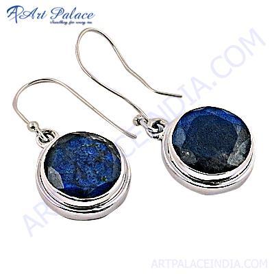 नाजुक लैब्राडोराइट रत्न चांदी की बालियां