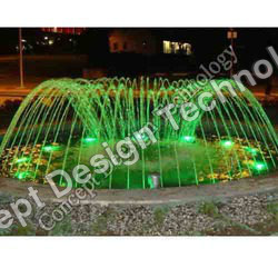 रंग बदलने वाले प्रभाव के साथ गुंबद का फव्वारा