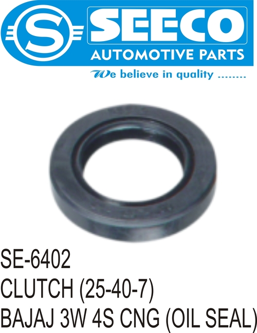 CLUTCH (OIL SEAL) - Rubber Material, Wave Seal Lip Design | For Automotive Use, Powder Coated Finish, Excludes Contaminants, Retains Lubricants
