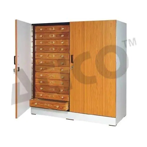 Large Insect Showcase Cabinet - 65 x 45 x 9 cm , Wooden with Airtight and Pest-proof Design, Glass Top Frame, Removable Drawer with Velvet Lining