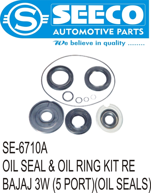 Seeco Oil Seal Kit - Rubber Material, Wave Seal Lip Design | Retains Lubricants, Excludes Contaminants, Ideal for Automotive Use