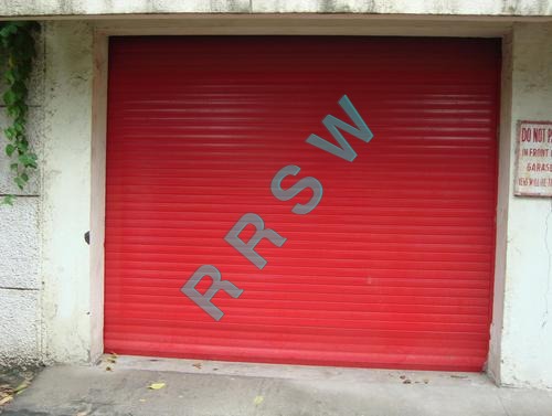 Red Aluminium Motorised Garage Rolling Shutter