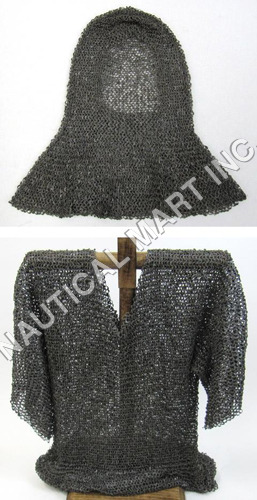 Medieval Chain Mail Shirt Armor Set