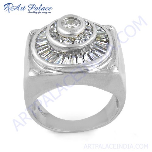 फैशन क्यूबिक जिरकोनिया सिल्वर रिंग