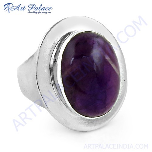 ख्याति प्राप्त व्यक्ति शैली अफ्रीकी नीलम रत्न चांदी की अंगूठी