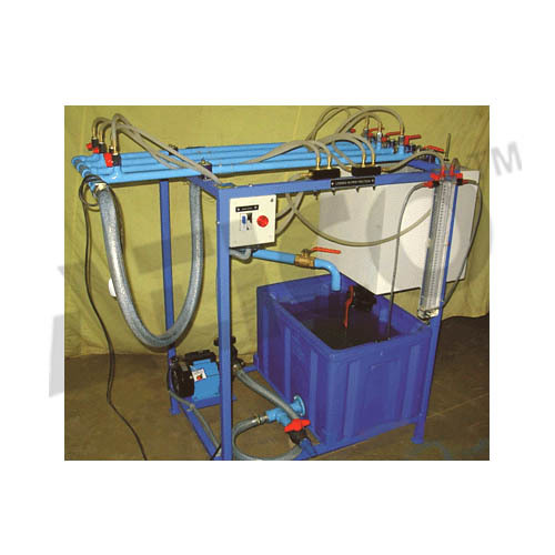 Pipe Friction Apparatus - GI, Cu, Al, M.S. 1/2 Inch Testing Equipment | 220V AC, Lab Application, Pressure Loss & Flow Rate Analysis