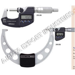 Coolant Proof Micrometer - Metal, 1m Instrumental Error, IP65 Protection Level | Anti-Corrosion Treatment, Auto Power ON/OFF Function, Water-Resistant Connection Cable