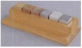 CUBES - Set of Six Material Variants Including Aluminum, Iron, Brass, Wood, Cork and Perspex | Compact 19mm Size with Elegant Box Packaging