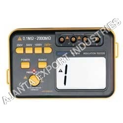 Insulation Tester - ABS Plastic Material, 1999 Counts Max, 60 x 32 mm LCD Display, 0.1M - 2000M Resistance Range, 9V Power Source | Laboratory Usage, Weighs 5-10 Kilograms