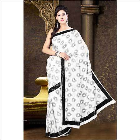 डिजाइनर जॉर्जेट साड़ी