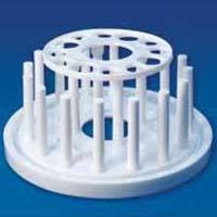 Test Tube Stand Round - Polypropylene, 42 x 24 x 88 mm, White | Circular Design with 12 Holes for 19 mm & 25 mm Tubes, Autoclavable & Easy to Clean