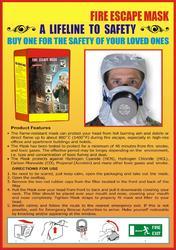 Fire Escape Mask - PP and Glass Material | Multi-Color, Male Design, 220 Input Power, 550 Frequency, Warranty Included