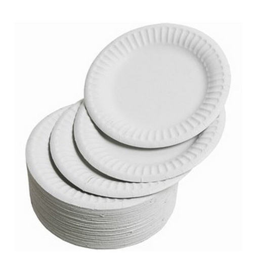 सादा कागज़ की प्लेटें