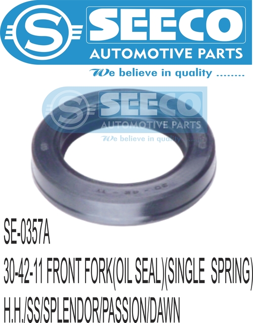 FRONT FORK (OIL SEAL) - Rubber, Weight: 10-85 Grams, Working Life: 1-5 Years | Wave Seal Lip Design, Lubricant Retention, Contaminant Exclusion