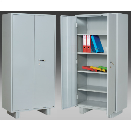 Office Almirah - Stainless Steel, Modern Grey Design | Powder Coated Finish, No Assembly Required, Indian Style