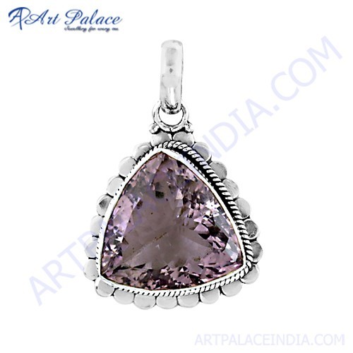 इंडियन टच एमेथिस्ट जेमस्टोन सिल्वर पेंडेंट
