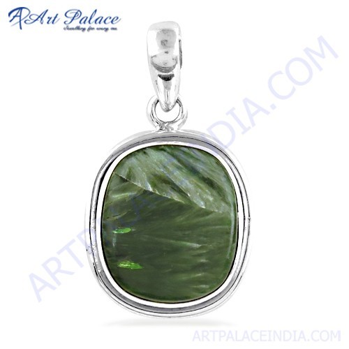 महँगा सेराफिनाइट जेमस्टोन सिल्वर पेंडेंट