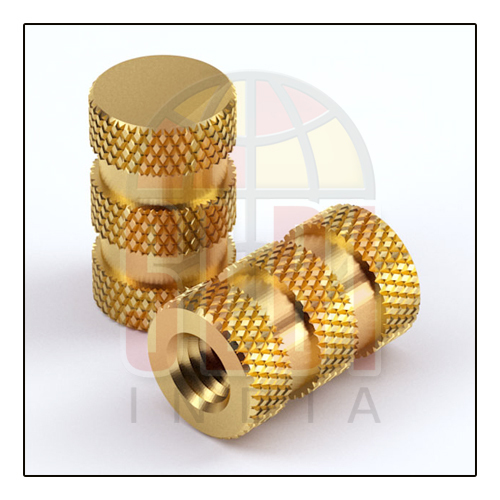 Cross Knurling Brass Inserts Nut - IS 319 & BS 249 Standard, High Tensile Strength, Polished Finish, Precision Engineered for Electronics and Medical Applications