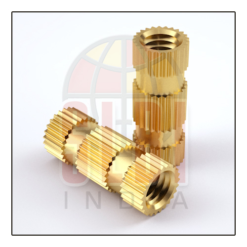 Straight Knurling Brass Long Inserts - Premium Quality Brass, Up to Custom Sizes, Polished Finish | Female Connection, Deep Groove for Pull Out Resistance, ISO Metric Threads