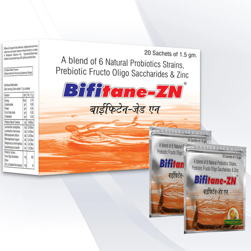 जिंक पाउच के साथ प्रीबायोटिक और प्रोबायोटिक खुराक का रूप: पाउडर