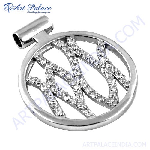 थोक विभिन्न शैलियाँ CZ रत्न चांदी का लटकन