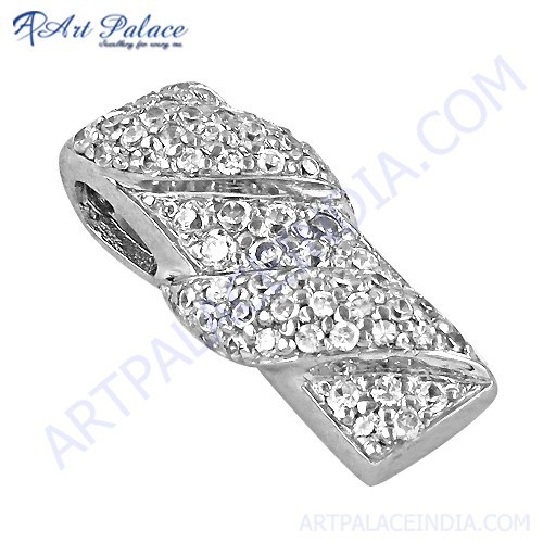 नया आगमन क्यूबिक जिरकोनिया जेमस्टोन सिल्वर पेंडेंट