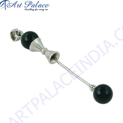 काले गोमेद के साथ नवीनतम शैली रत्न चांदी का लटकन