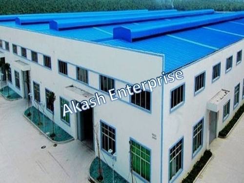 Prefab Building - Steel and Container Material, Spacious Design with 5 Swing Doors - Blue Finish, Equipped with 8 PVC Windows for Optimal Ventilation