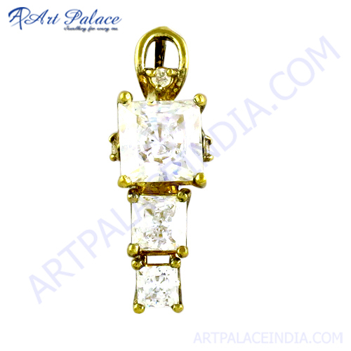 सुरुचिपूर्ण फैंसी Cz रत्न सोना चढ़ाया हुआ चांदी का लटकन