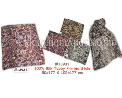 सिल्क टैबी प्रिंटेड लेडीज स्कार्व्स