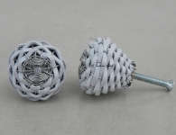 White Rexine Wire Knob