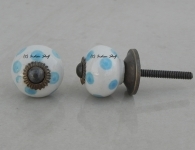 नीला पोल्का छोटा नॉब