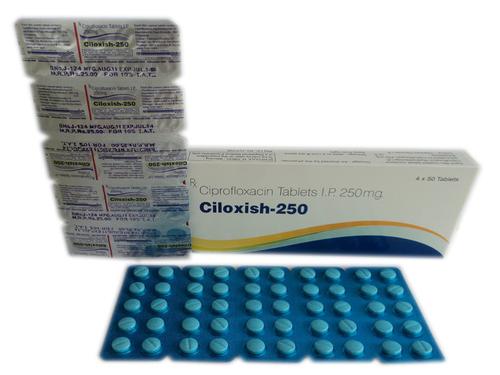 सिप्रोफ्लोक्सासिन 250mg टैबलेट्स