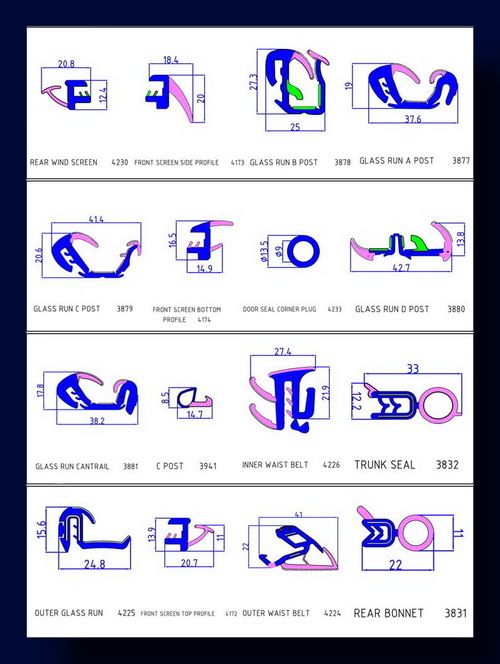 Rubber Strip Sections