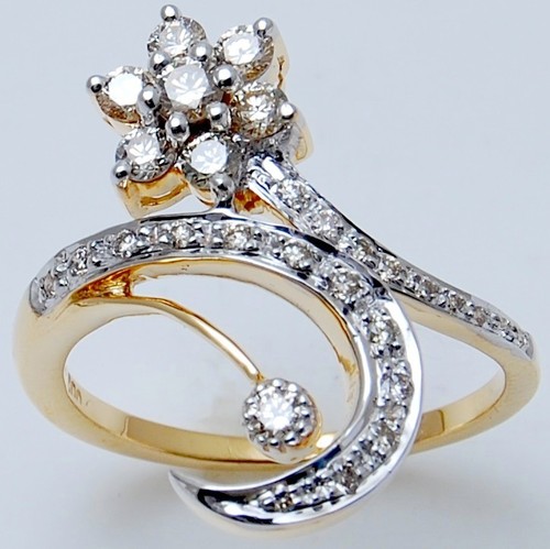 Cluster Diamond Rings - 18K Solid Gold, Emerald Cut Natural Diamonds with FL Clarity and Micropave Design | Customisation Available, Environmental Friendly, Lifetime Buy Back