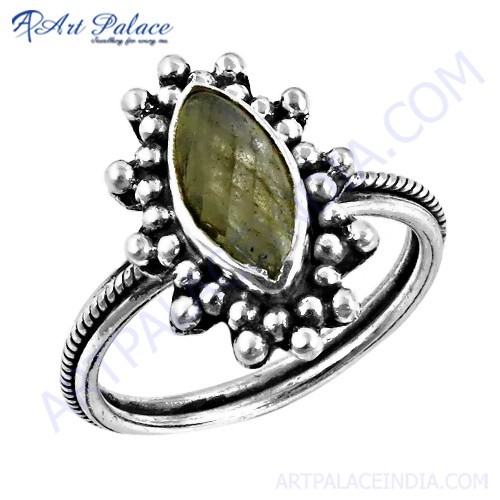 एथनिक डिज़ाइनर लैब्राडोराइट जेमस्टोन सिल्वर रिंग्स