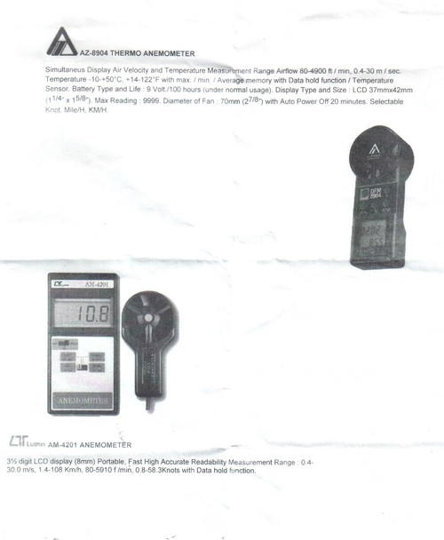 Measuring Anemometers - Application: Industrial
