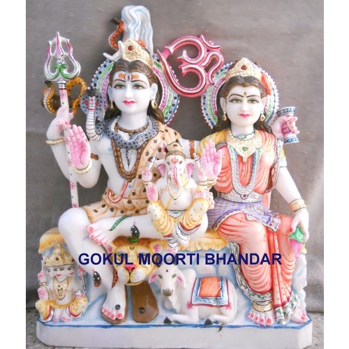 Marble Shiv Parvati Statue - Finishing: Polishing