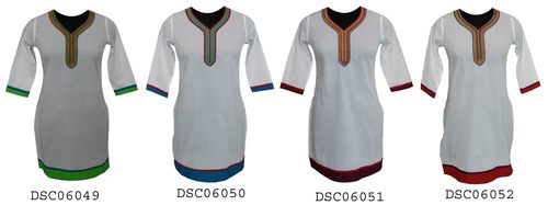 स्ट्रेट कॉटन एम्ब्रॉयडर्ड कुर्ता