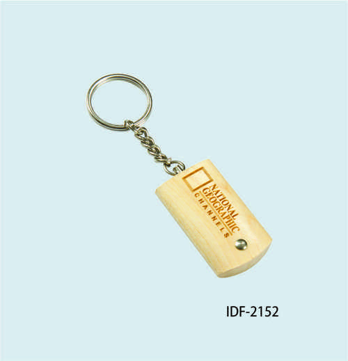 Key Chain - Metal & Wooden Blend, Customized Logo, Wooden Color | Promotional Personal Use