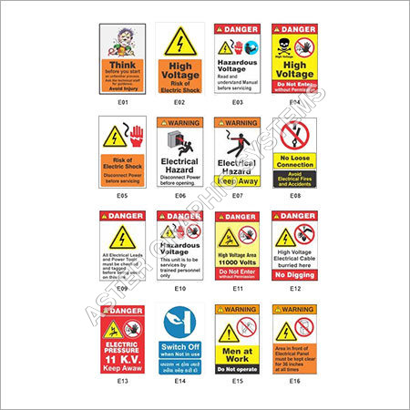 Multi Color Electrical Warning Labels