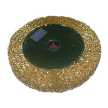 ग्रीन ब्रास कोटेड वायर व्हील ब्रश