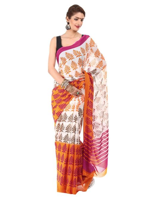 Printed Embroidery Polyester Saree