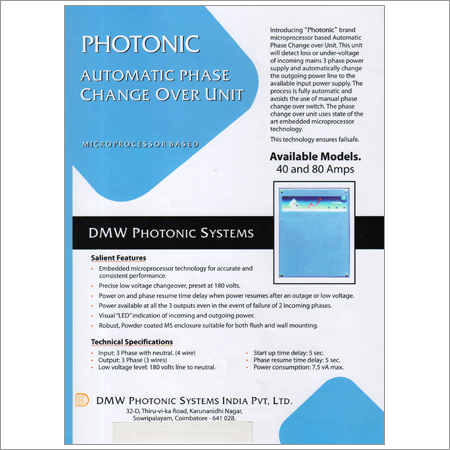 Automatic Phase Change Over Unit